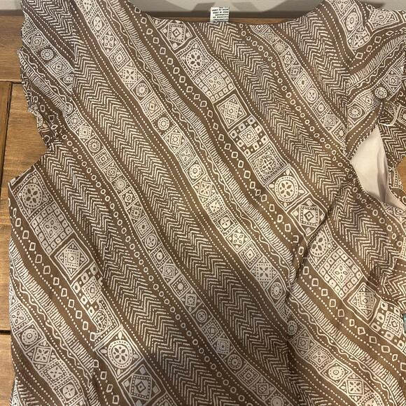 SANGRIA WOMAN Sz 18 Silk Vintage Babydoll Maxi Aqua Bead Tiered Phoebe Buffay - Picture 15 of 16